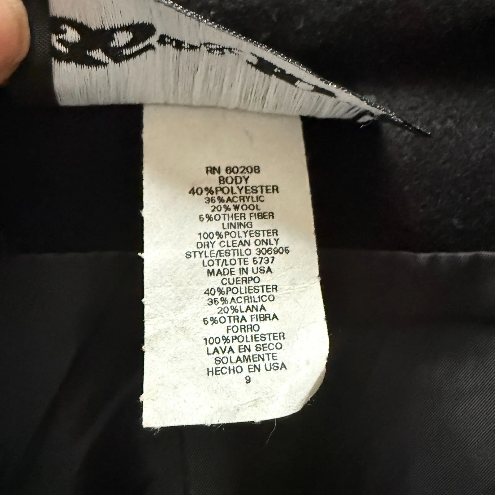 35th and 10th Y2K Black Wool Blend Lined Mini Skirt Slit Detail Vintage Sz 9 - Image 4