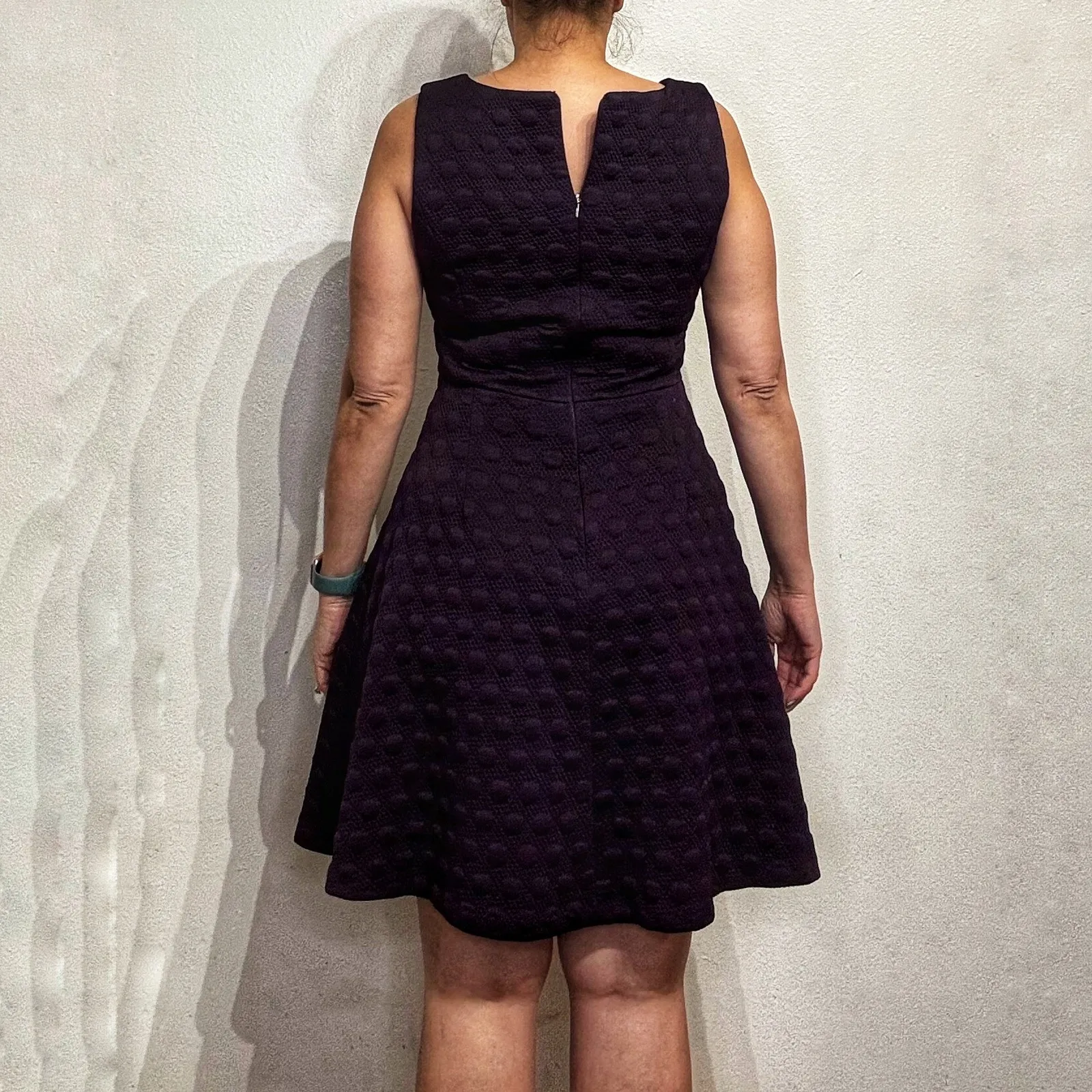 DKNY Eggplant Mini Fit Flare Dress Sz 10 - Image 12