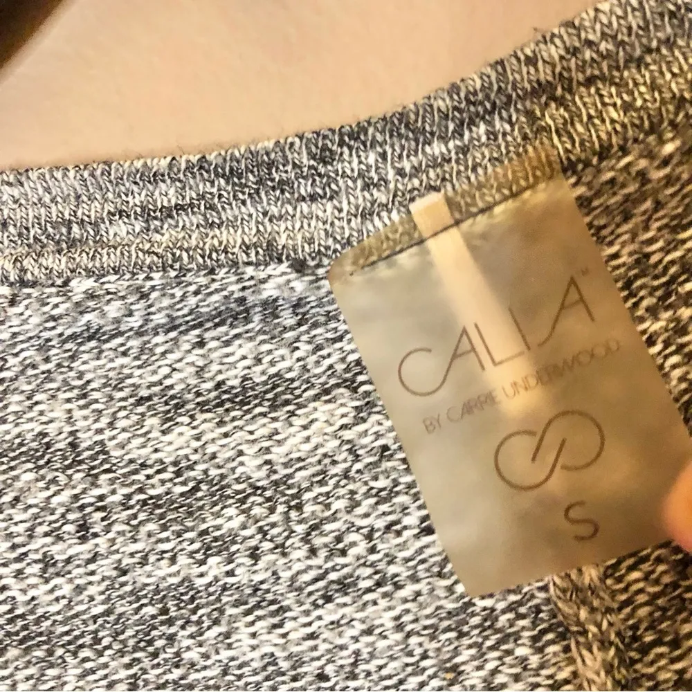 Calia Carrie Underwood Heather Marled Dolman 3/4 Sleeve Open Cardigan Grey Small - Image 4