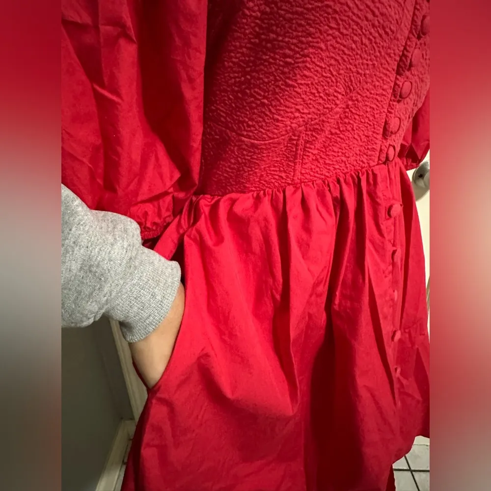 Maeve Puff-Sleeved Sweetheart Mini Dress  Small - Image 5