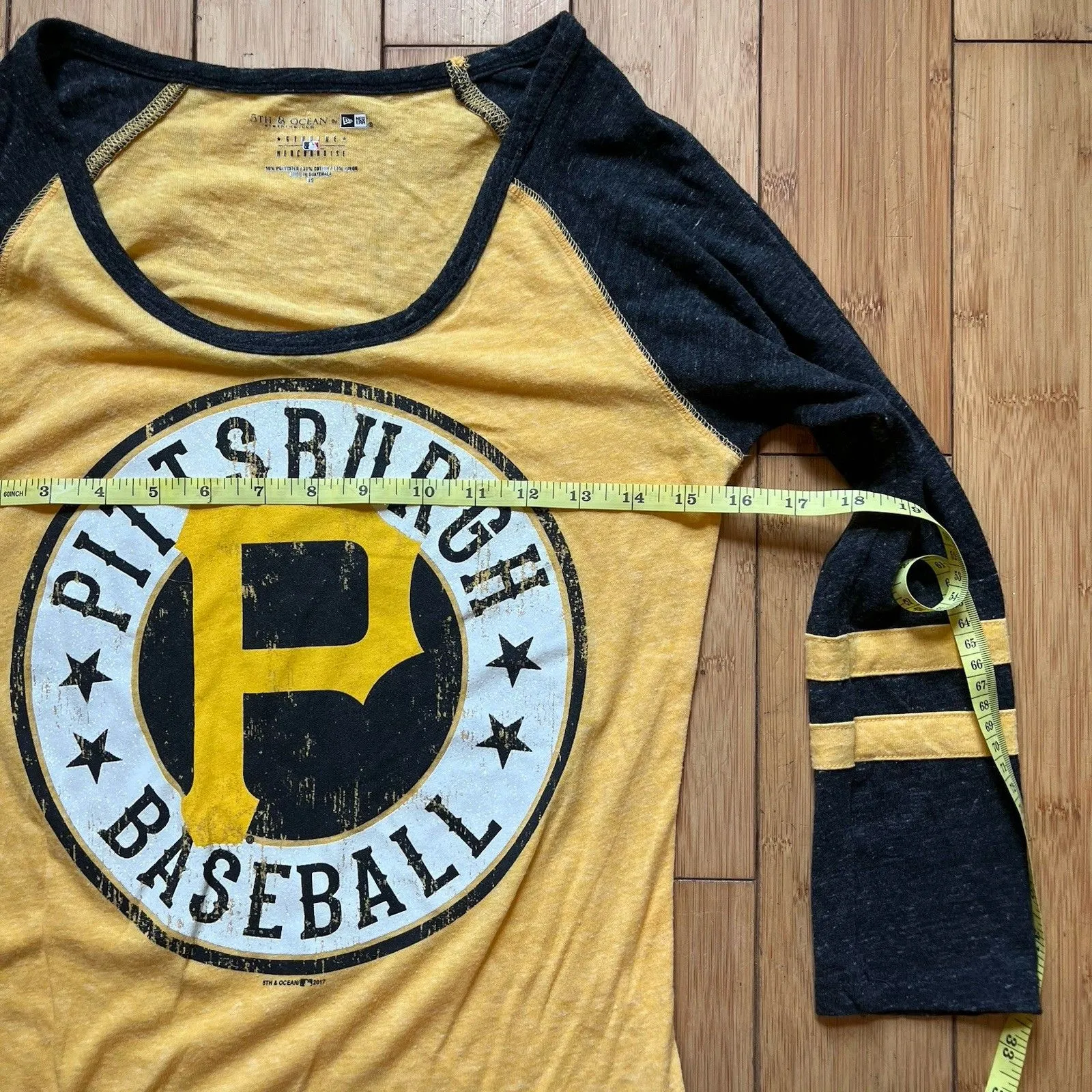 GENUINE MLB MERCHANDISE Pittsburgh Pirates Women Baseball Shirt Black Size XS - Image 3