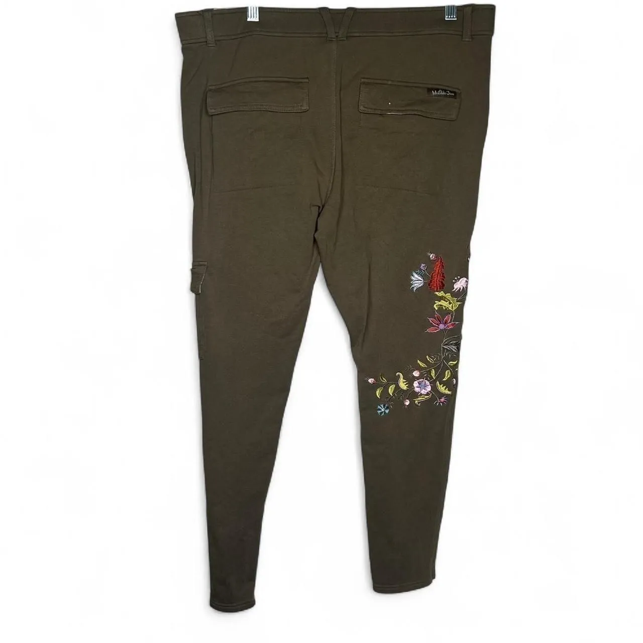 Y2K 2000s Matilda Jane Green floral embroidered cargo pants xl - Image 8