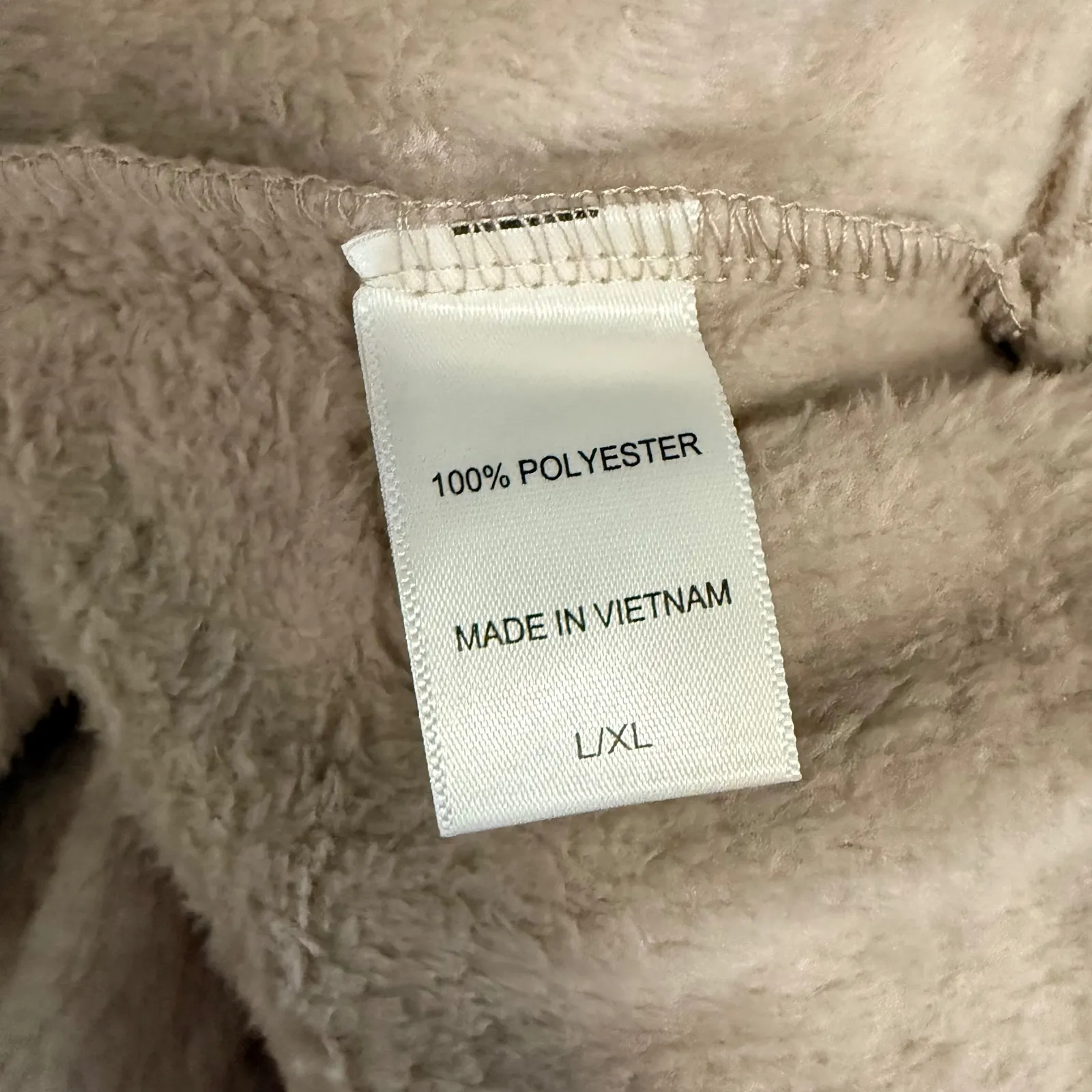 Ulta Lounge Plush Waffle Knit Robe Bathrobe Beige Cozy Loungewear Large XL Tan - Image 10