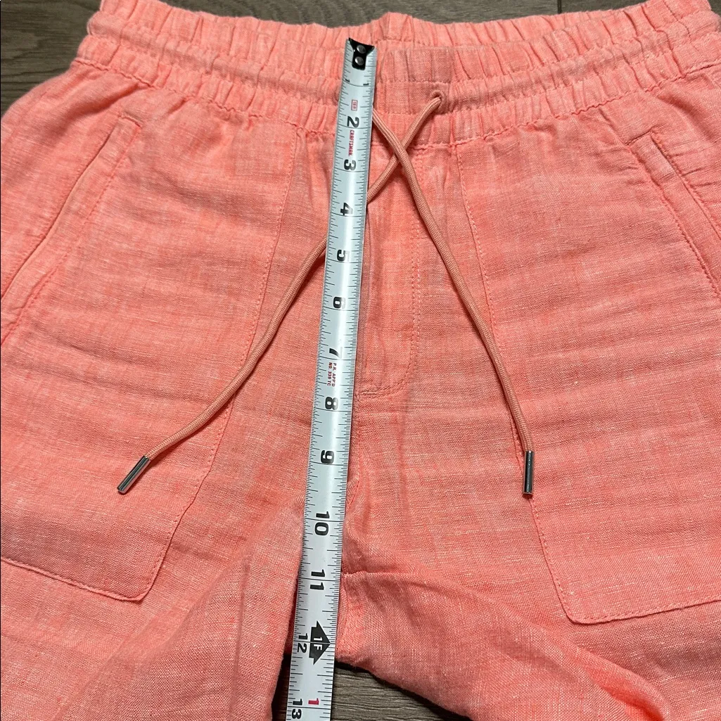 Athleta Retreat Linen High Rise Wide Leg‎ Pant Sunset Glow Orange Size 0 - Image 10