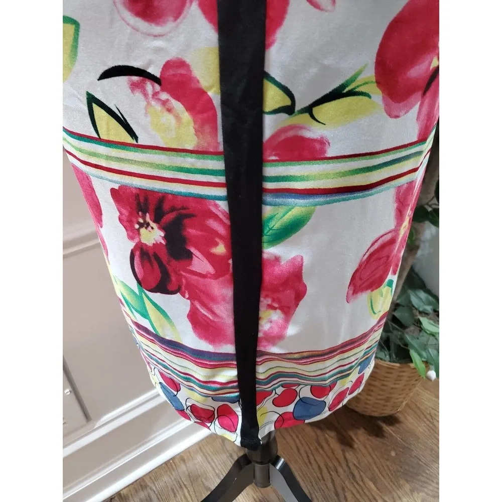 JSP Women Red & White Polyester Round Neck 3/4 Sleeve Knee Length Dress Size 2X - Image 4