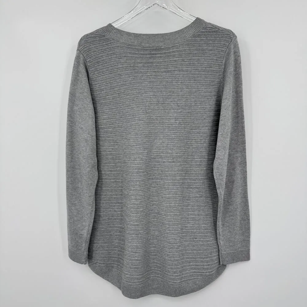 Hilary Radley sweater women's M pullover V neck rib knit long sleeve tunic NEW - Image 4