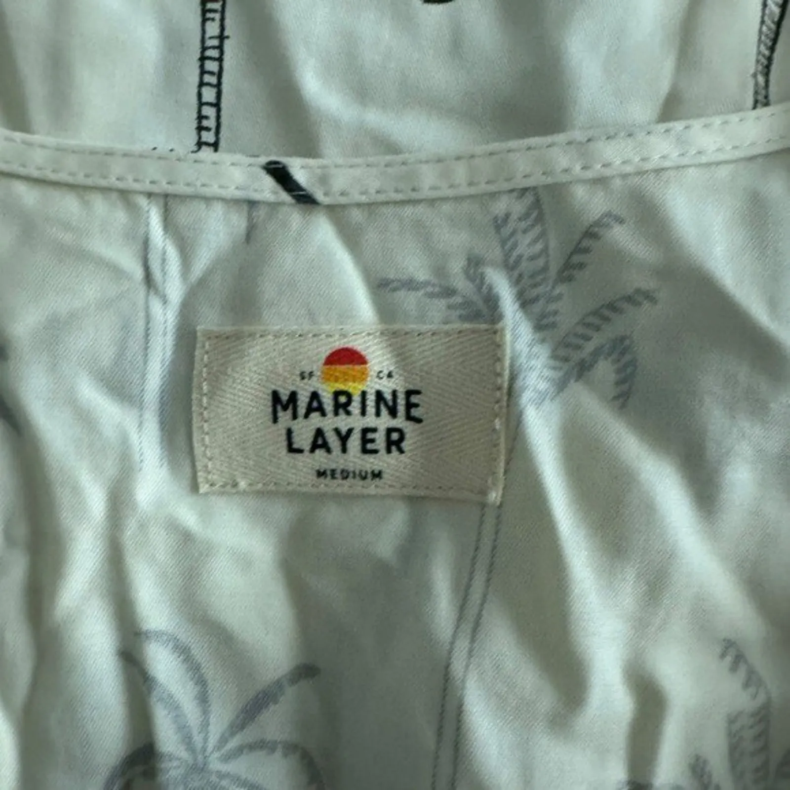 MARINE LAYER - Camila Print Mini Palm Dress Sz M - Image 8