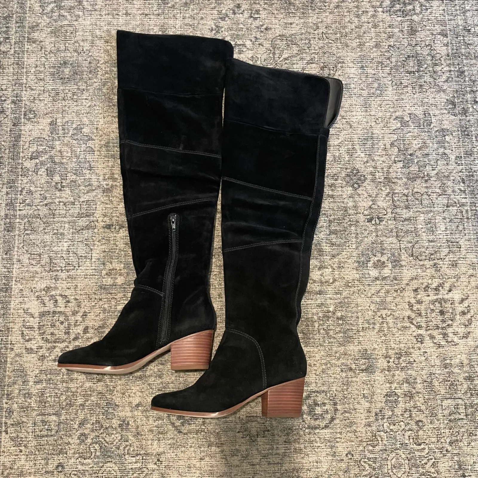 Sole Society Melbourne Suede Over The Knee Boots Black Women's Size 7.5 NIB - Image 3