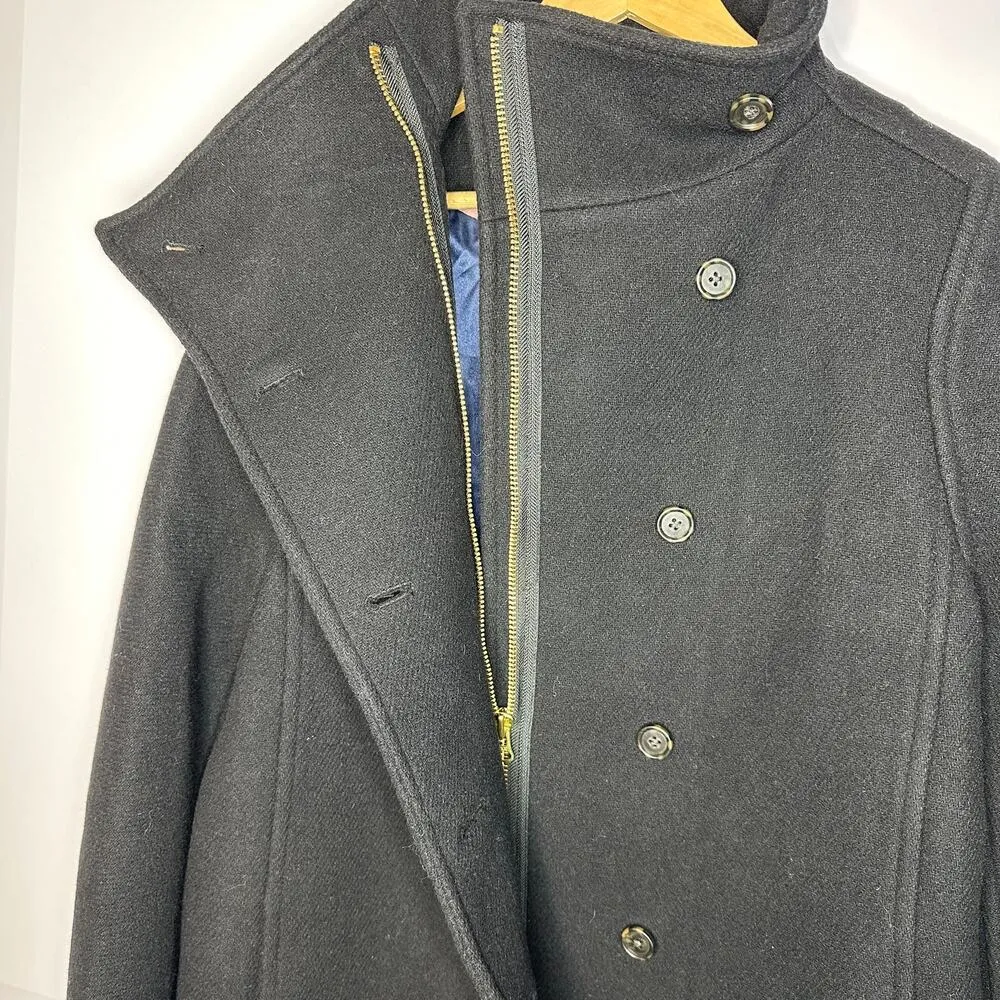 Nello Gori Italian Stadium Cloth Villa Cocoon Black Wool Coat Size 2 Tall - Image 10