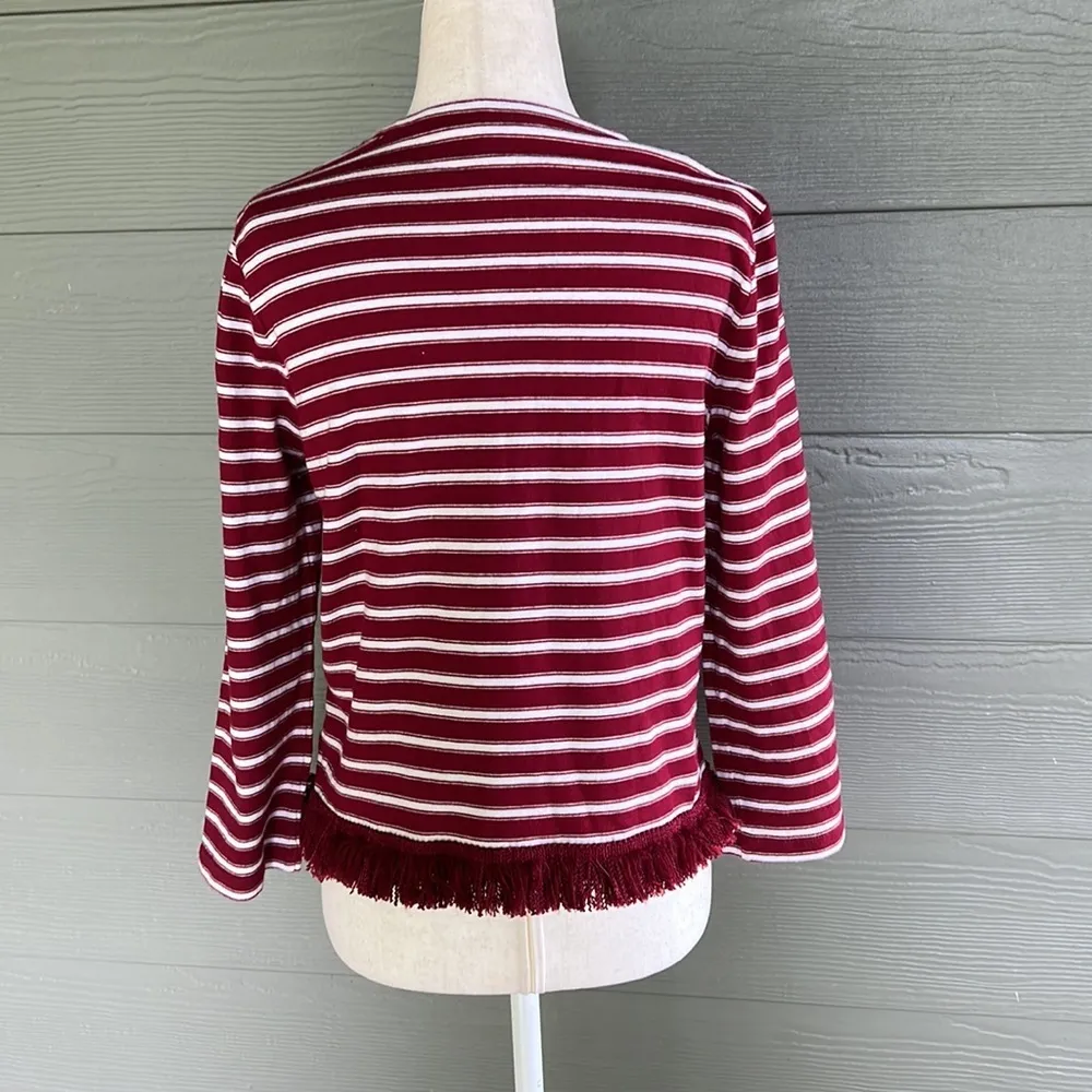 Kate Spade Striped Knit Top with Fringe - Image 7