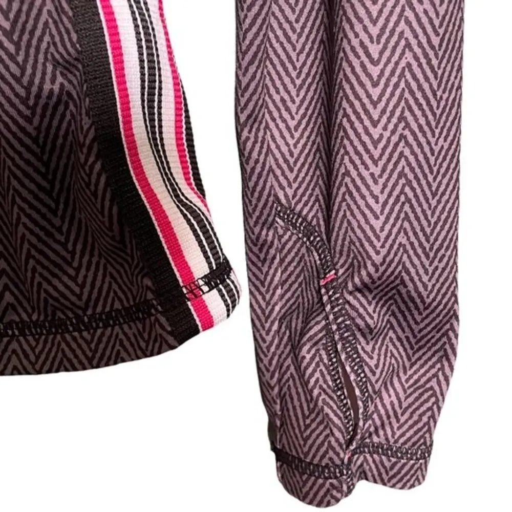 Athleta Quarter Zip Compression Pullover Gray Herringbone Print Women’s Size XS - Image 5