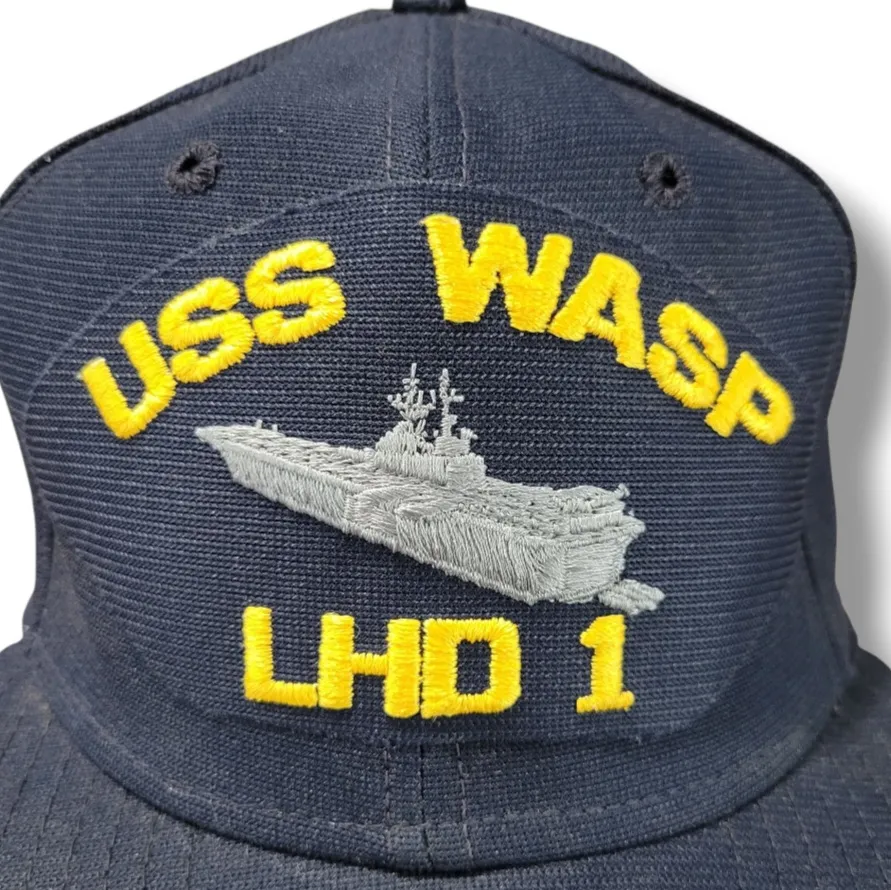 Vintage New Era Hat OSFM Vintage USS Wasp LHD1 Hat US Navy Vessel Embroidery Hat Vintage Hat Unisex Hat - Image 3