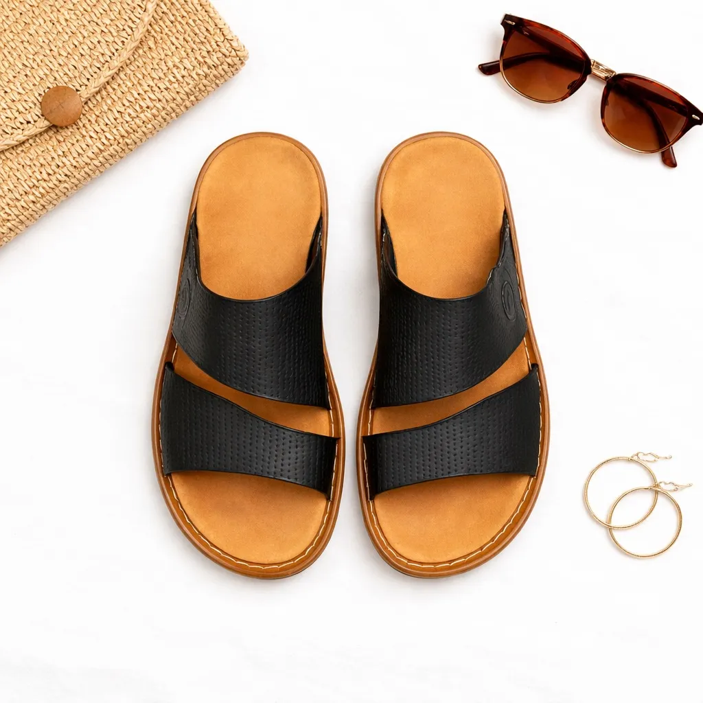 Rieker Black Leather Comfort Slide Sandals Orthotic Slip On EU 37 US 6.5 - Image 10