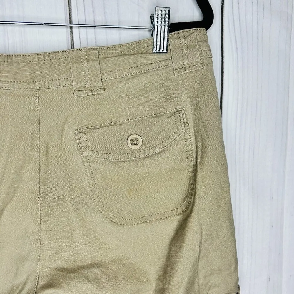 NIKE ACG Shorts Womens Sz 8 Utility Khaki Hiking Roll Cuff Outdoor Vintage Tan - Image 8