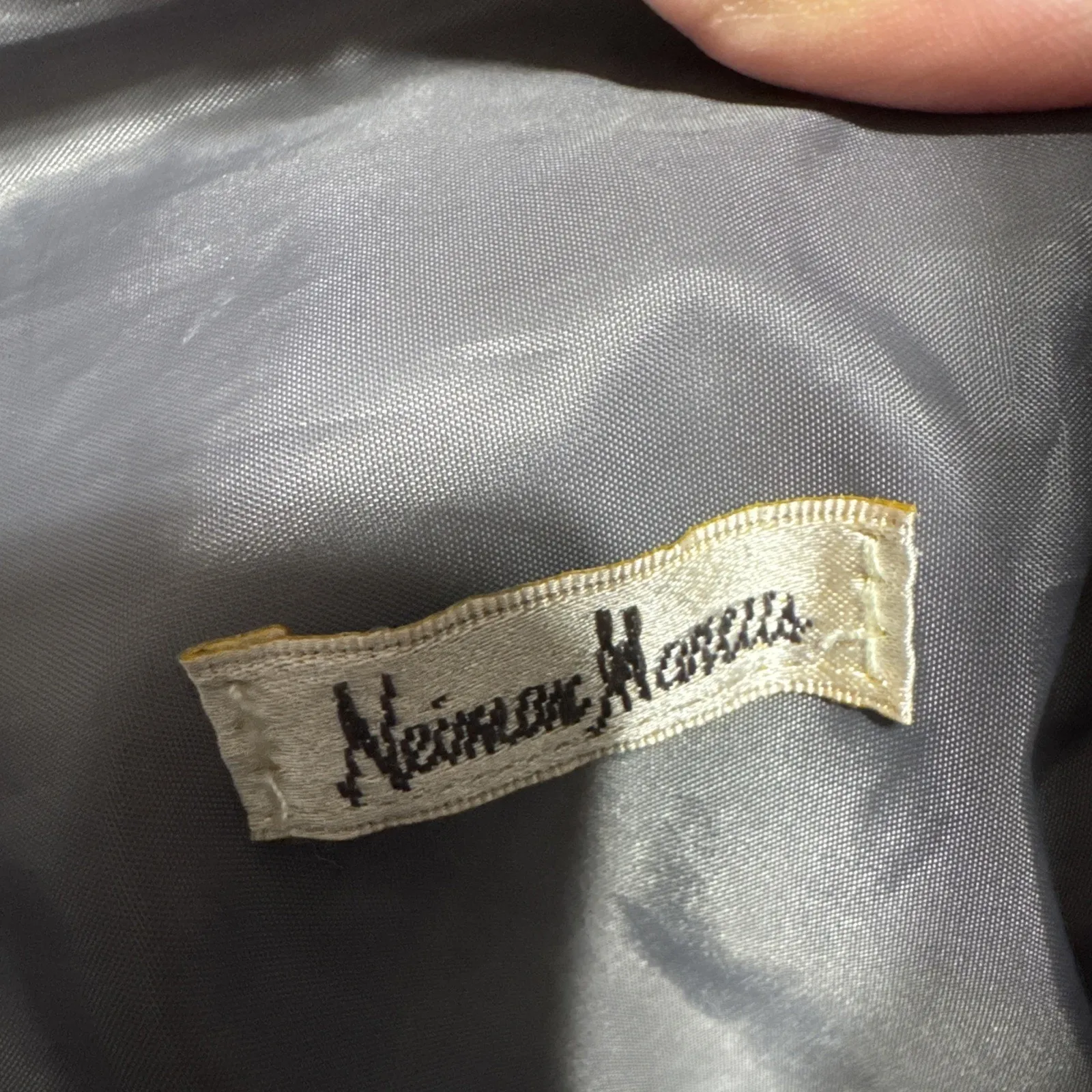 NEIMAN MARCUS Tote Bag Dark Gray Faux Pebbled Vegan Leather Shoulder Purse Large - Image 6