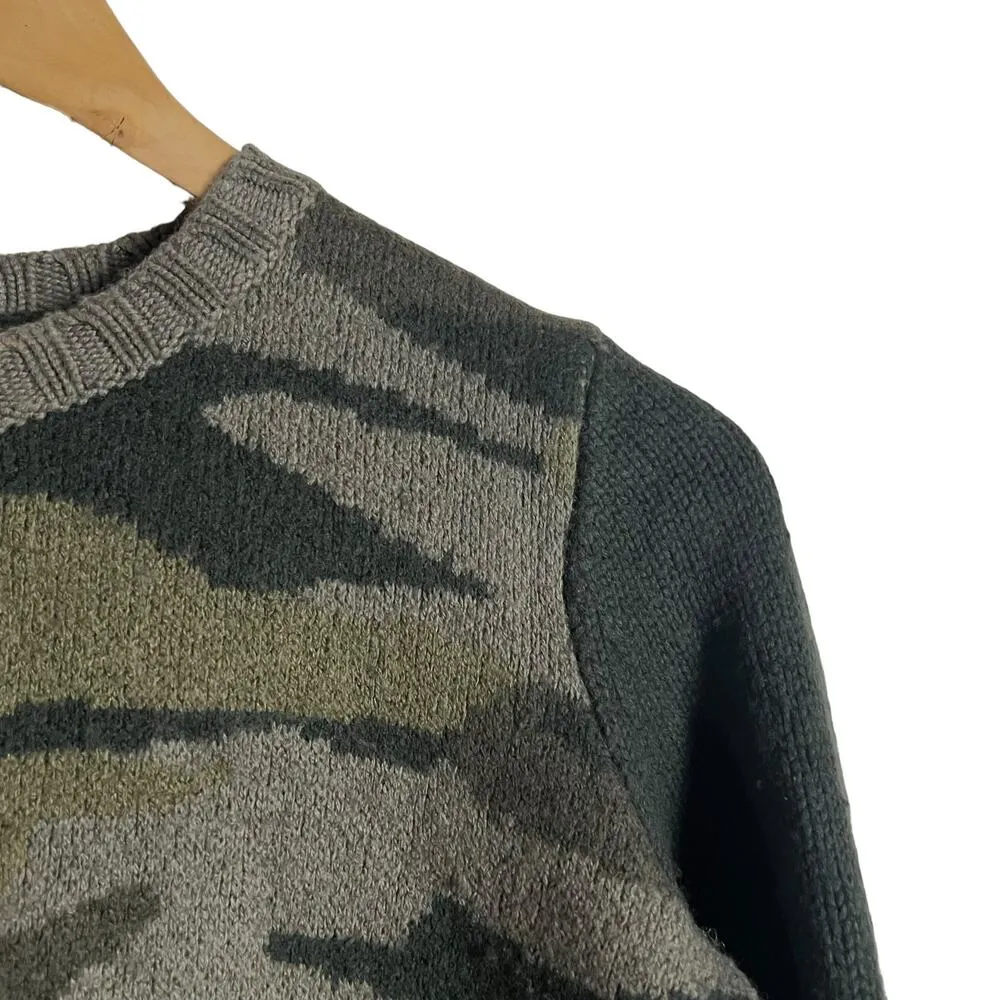 Splendid Mally Colorblock Green Camo Crewneck Sweater Size XS - Image 3