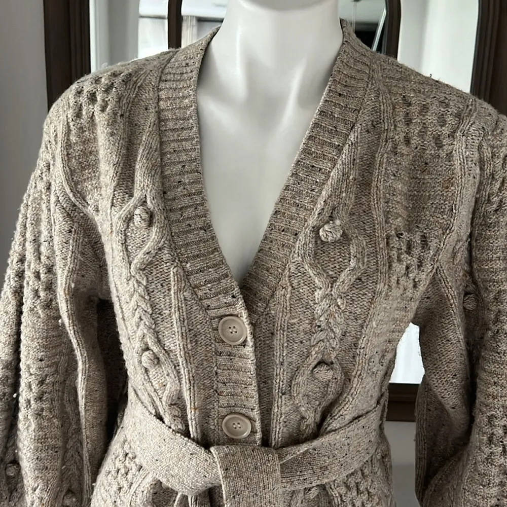 SEA New York Polly Wool Cable Knit Cardigan Sweater, Size XS New w/Tag $425 - Image 8