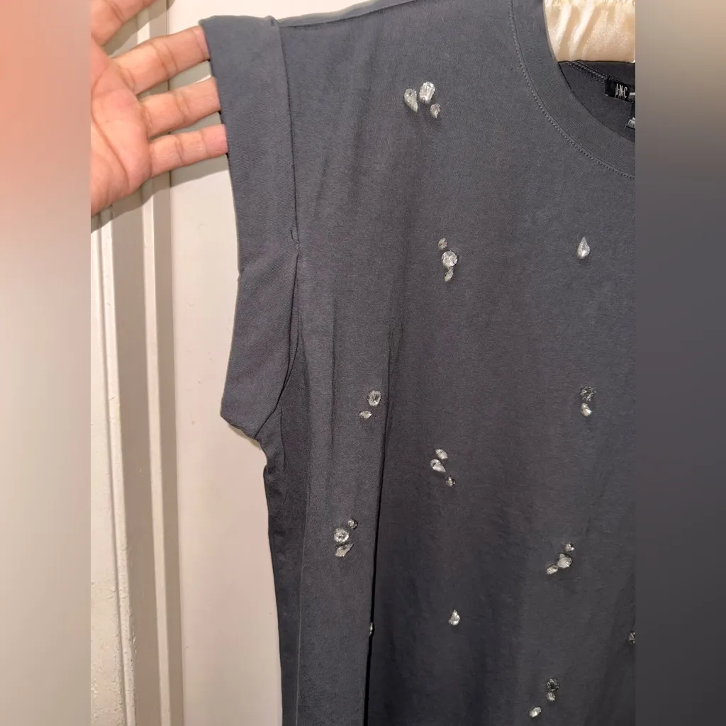 INC International Concepts Charcoal Tee Gray Size L - Image 2