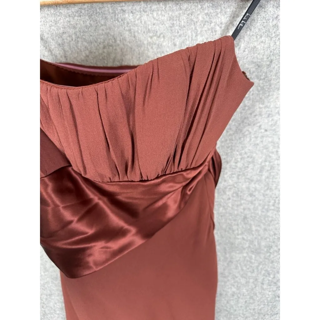 NWT Vintage 90s Y2K Nicole Miller Womens Dress Size 8 Silk Brown Prom Cocktail - Image 5