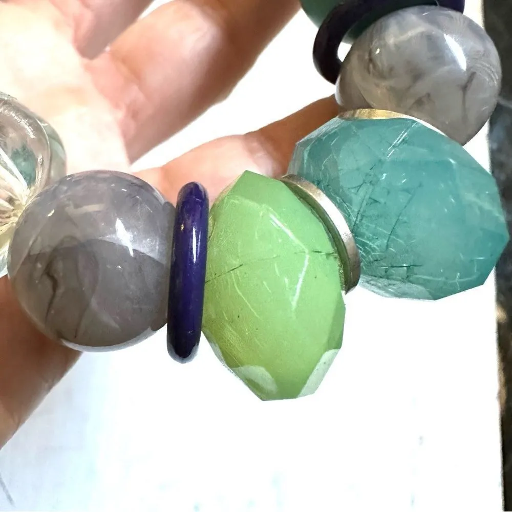 NY collection chunky blue beaded statement necklace - Image 10