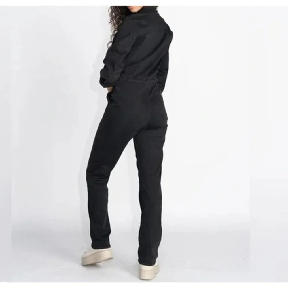 Rivet Utility Size Small Powerhouse Denim Jumpsuit Black $425 MSRP Designer RARE - Image 2