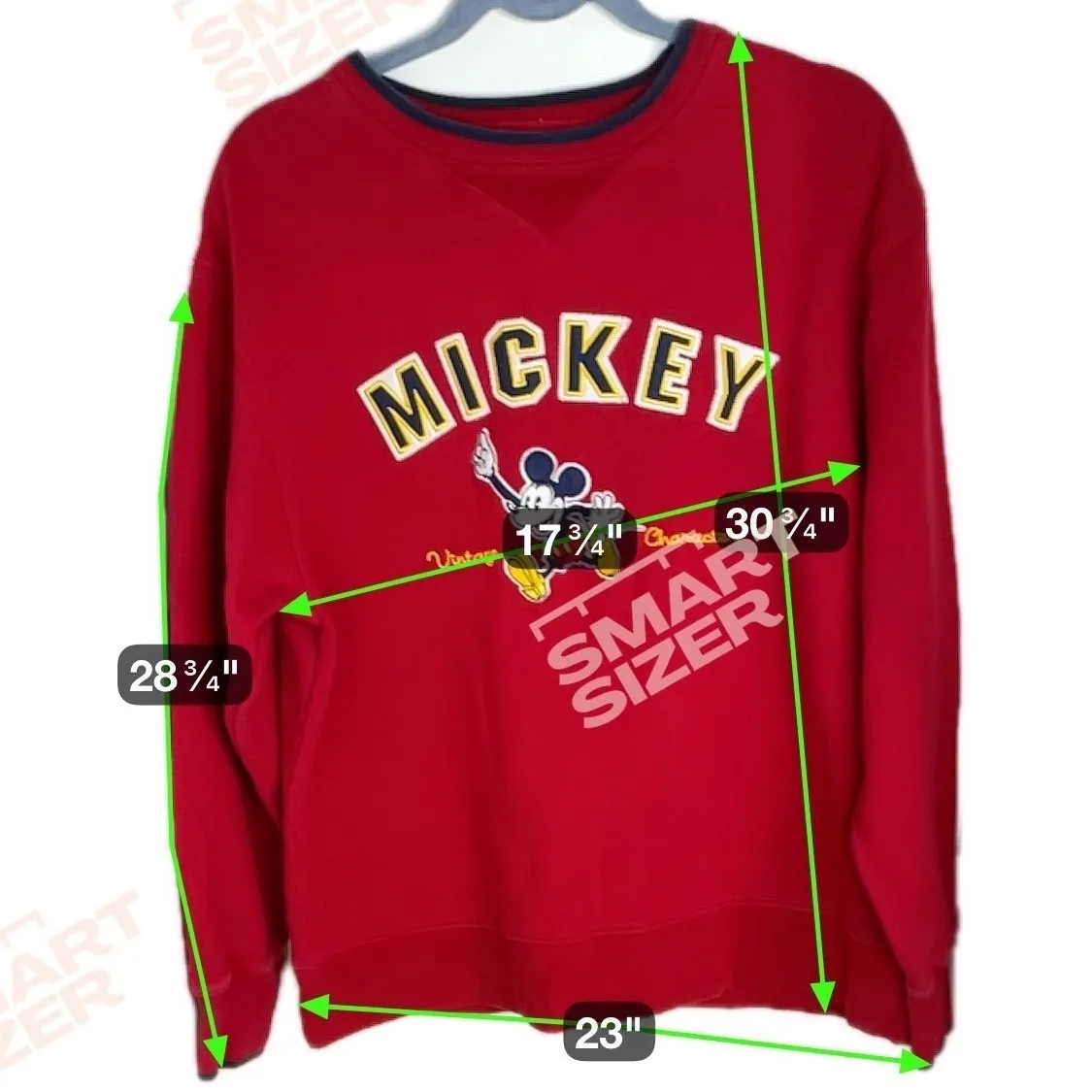 Vintage Mickey Mouse Red Sweatshirt Women's s Size M Walt Disney World Size M - Image 3