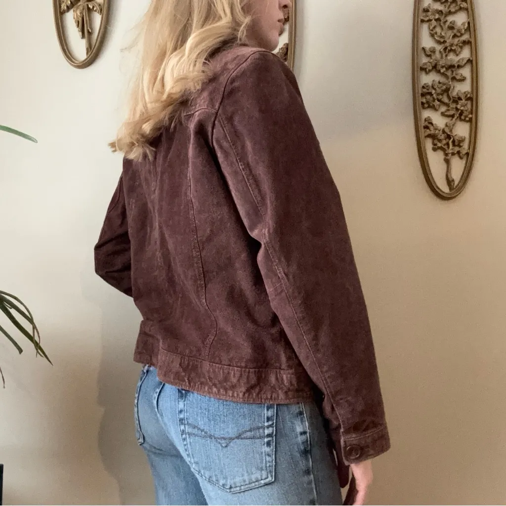 Relativity Brown Suede Button Up Jacket - Image 7