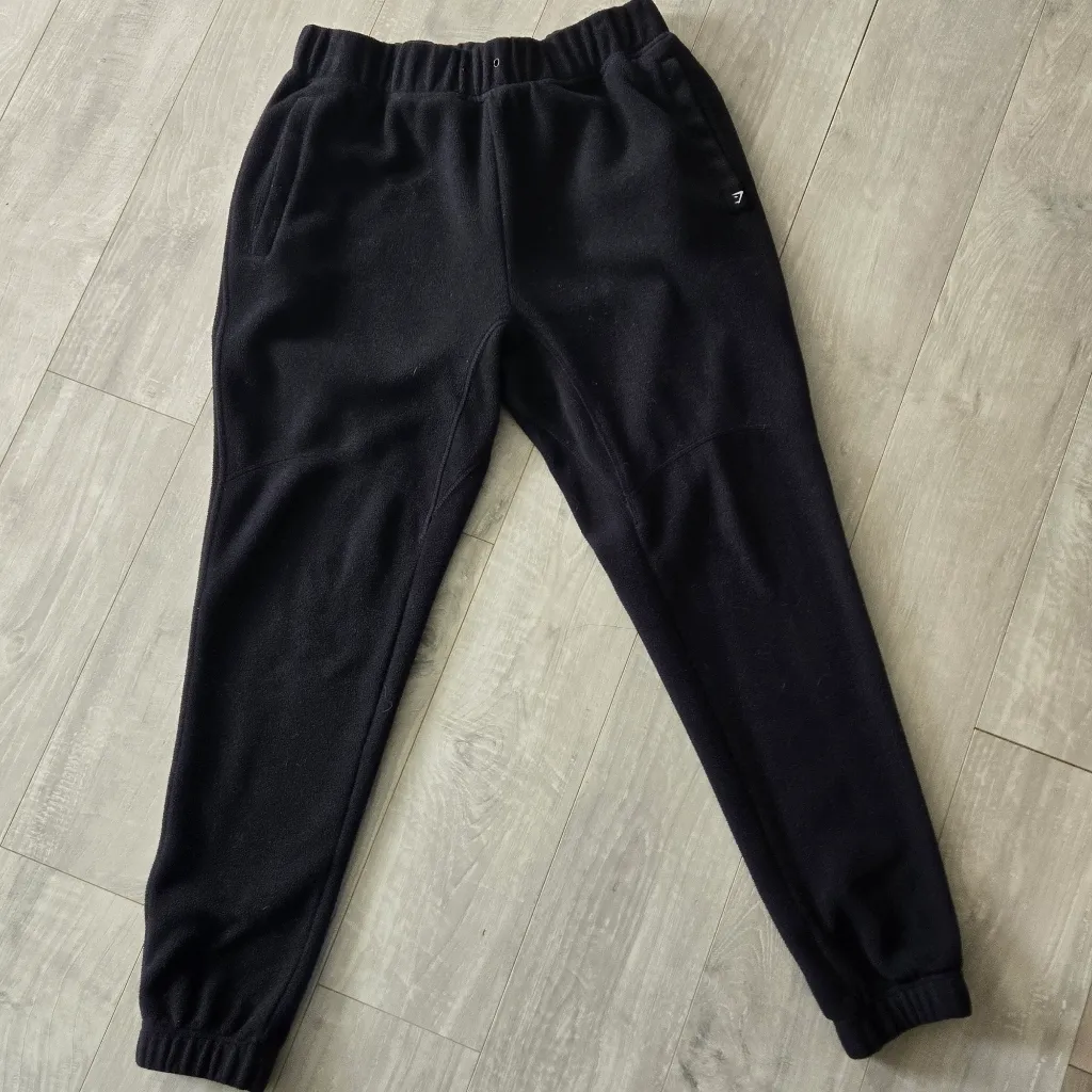 Gymshark Sweats Black Fleece Sporty Activewear Bottoms Large - Image 7