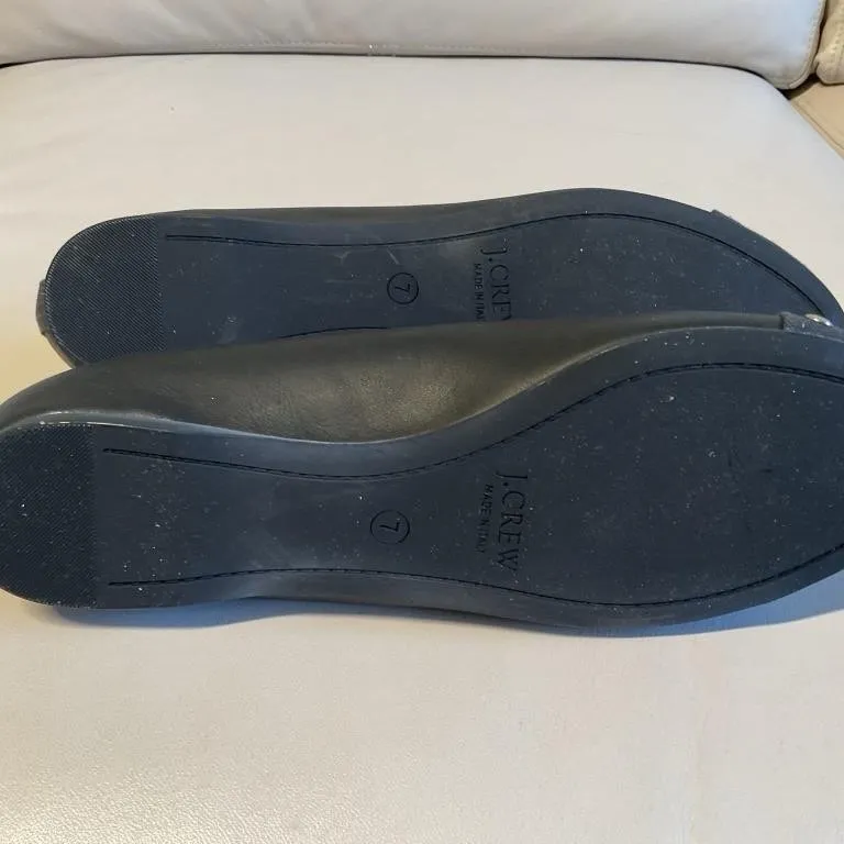 J.Crew Black Studded Toe Cap Ballet Flats Size 7 - Image 5