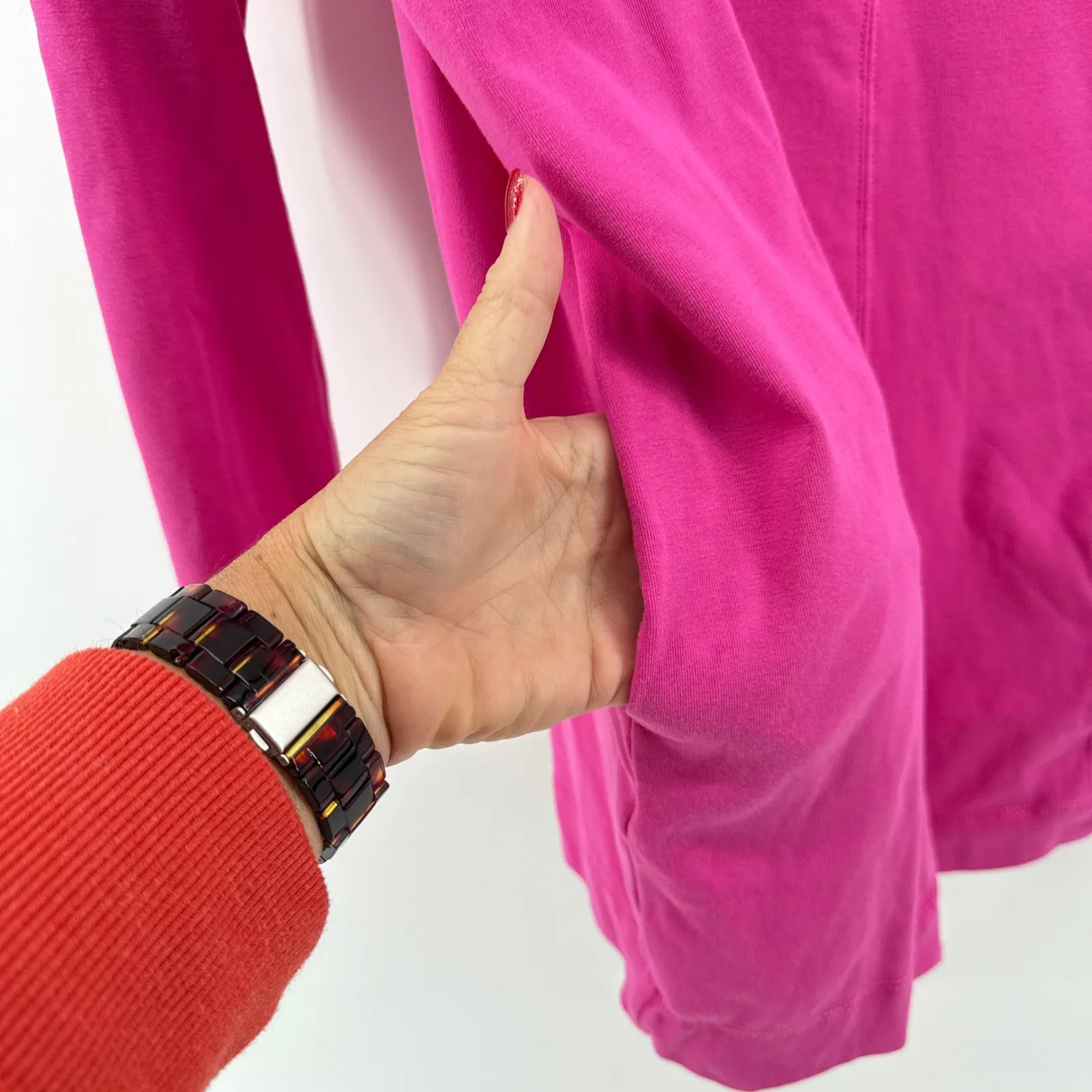 Daily Practice by Anthropologie Mock Neck Long Sleeve Mini Dress Hot Pink Large - Image 5