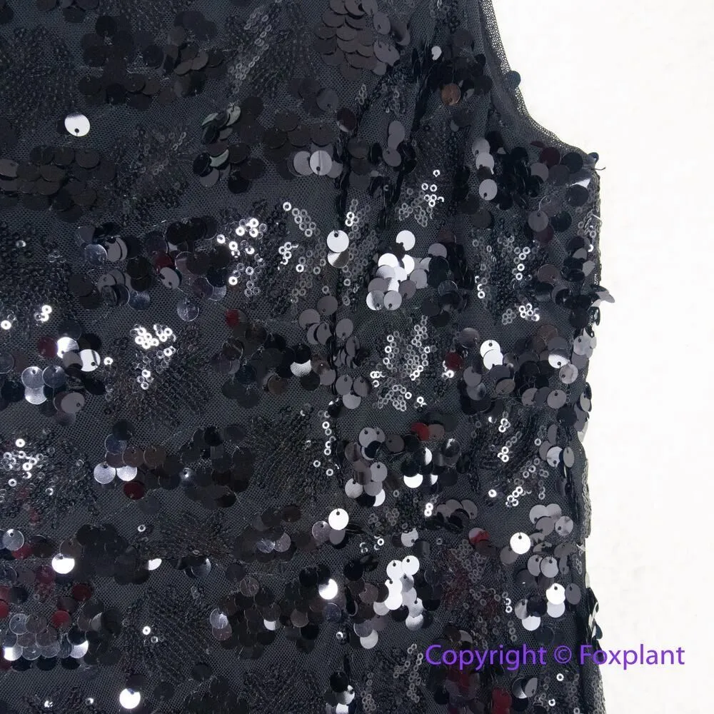 New! Alex & Eve Alex Evenings Sequined Scoop-Neck Sleeveless Gown black, size 10 - Image 9
