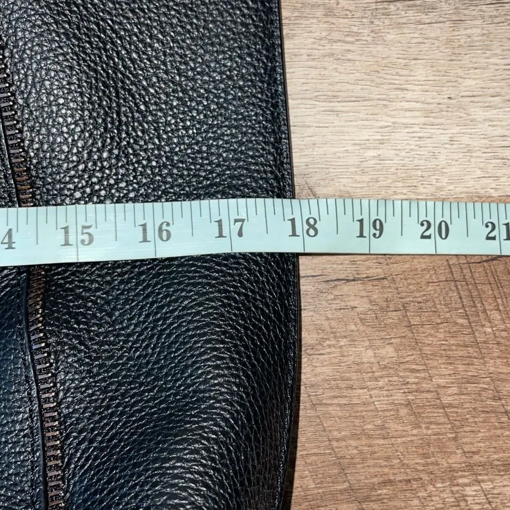 Botkier Womens Heavy Pebbled Leather Zipper Detail Snap Soho Tote Bag Black OS‎ - Image 8