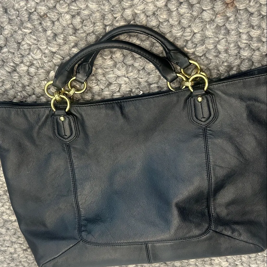 Coach Campbell Black Leather Satchel Bag G1320- F24845 - Image 8