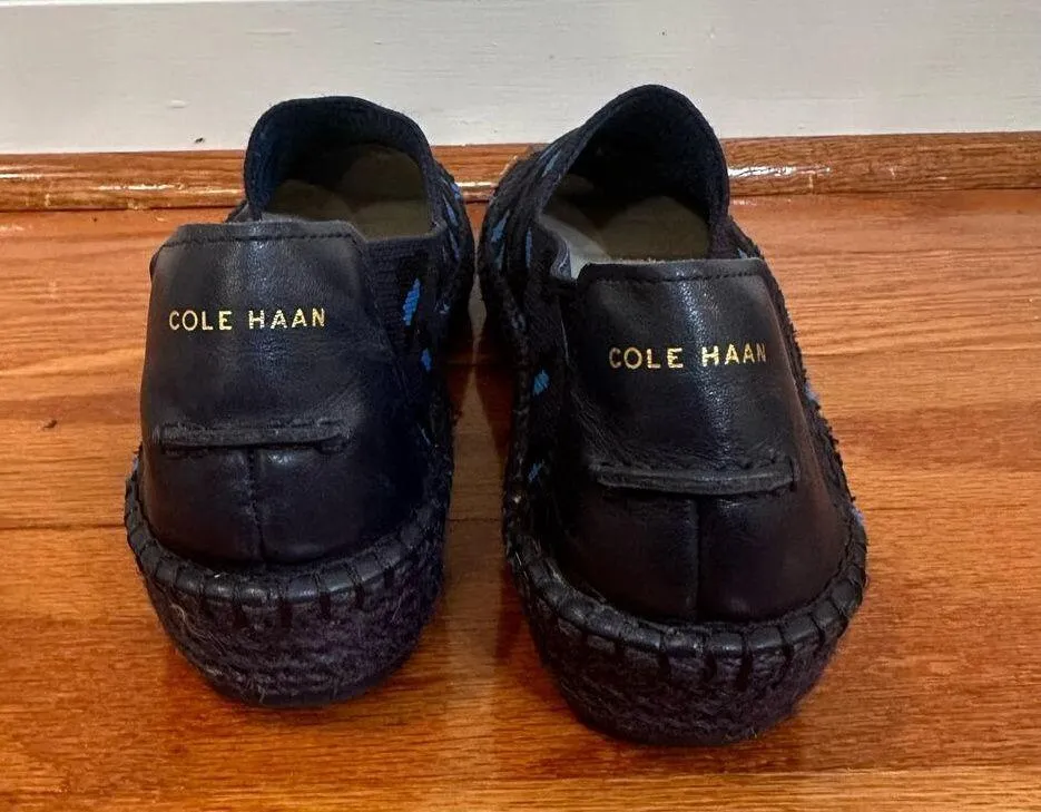 Cole Haan Cloudfeel Stitchlite Espadrille Sz 8 blue leopard knit shoes - Image 4