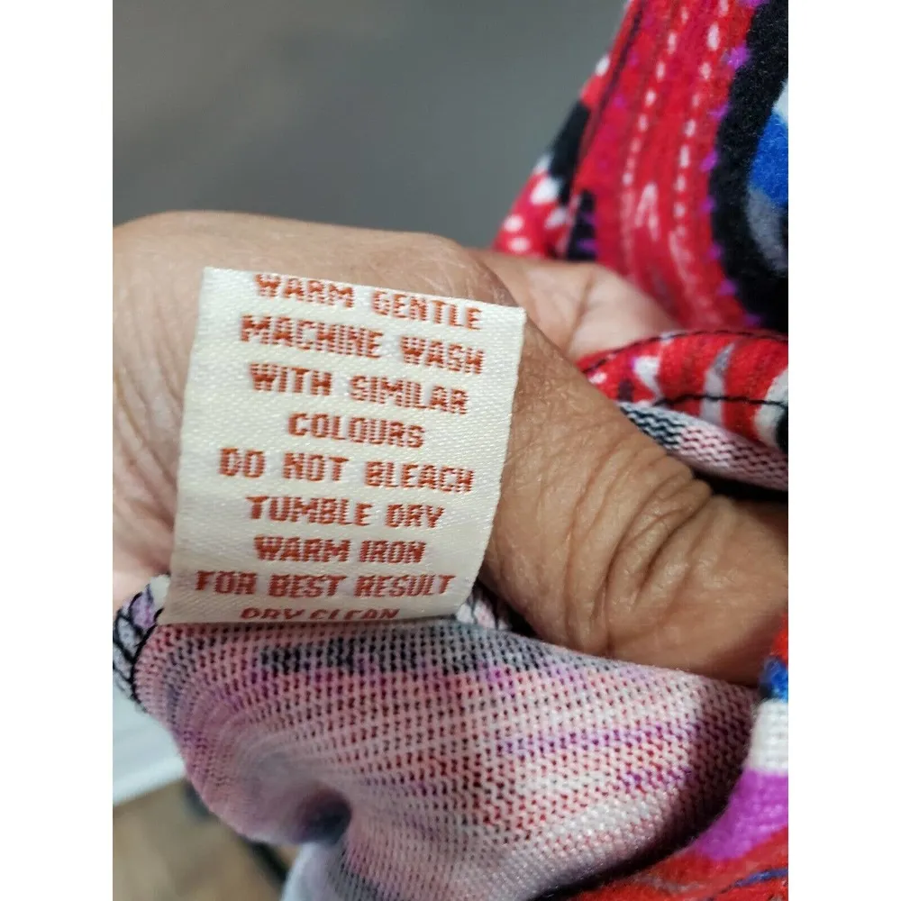 Aryeh Women Black/Red Polyester Round Neck Long Sleeve Knee Length Dress Size L - Image 11