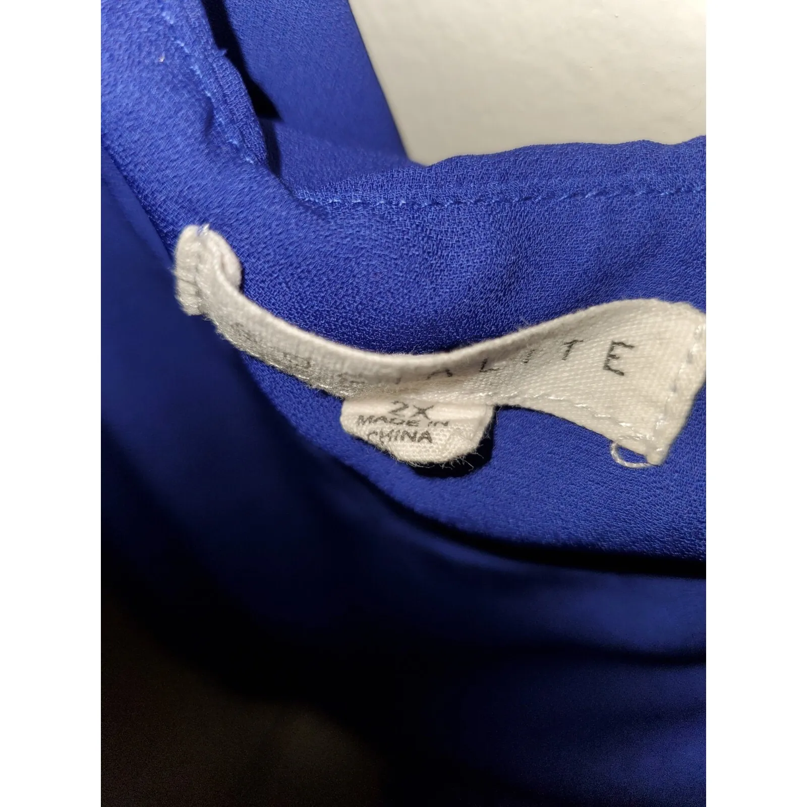 Socialite Cami Top Sleeveless V-Neck Casual Blouse Royal Blue 2X‎ - Image 3