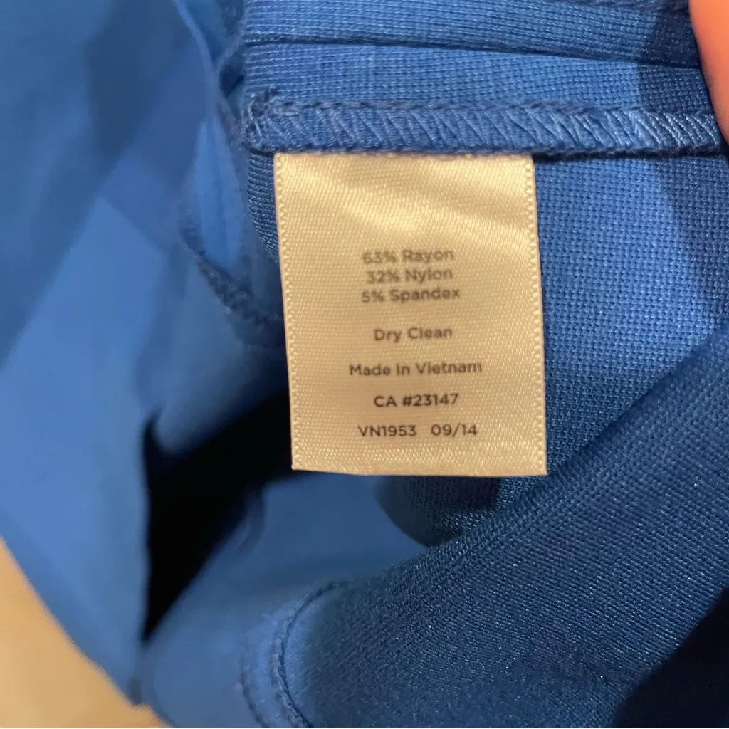 Cute aqua mermaid a-line shirt mini Talbots stretch boho - Image 8