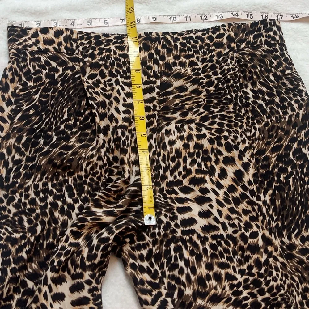 NEW Gianni Bini Leopard High Rise Straight Leg Pleated Pants Brown Black Pockets - Image 6