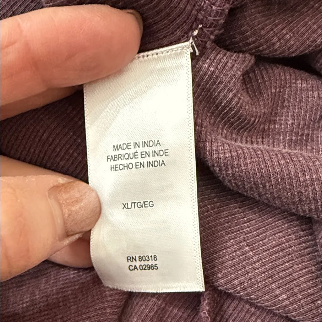 Lucky Brand Long Sleeve Henley Top Lace Trim V-Neck Plum Purple Size XL - Image 7