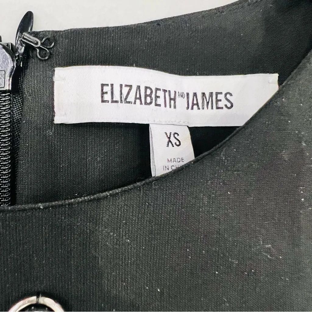 Elizabeth & James Colton Black Embellished Crop Top Size XS - Image 5