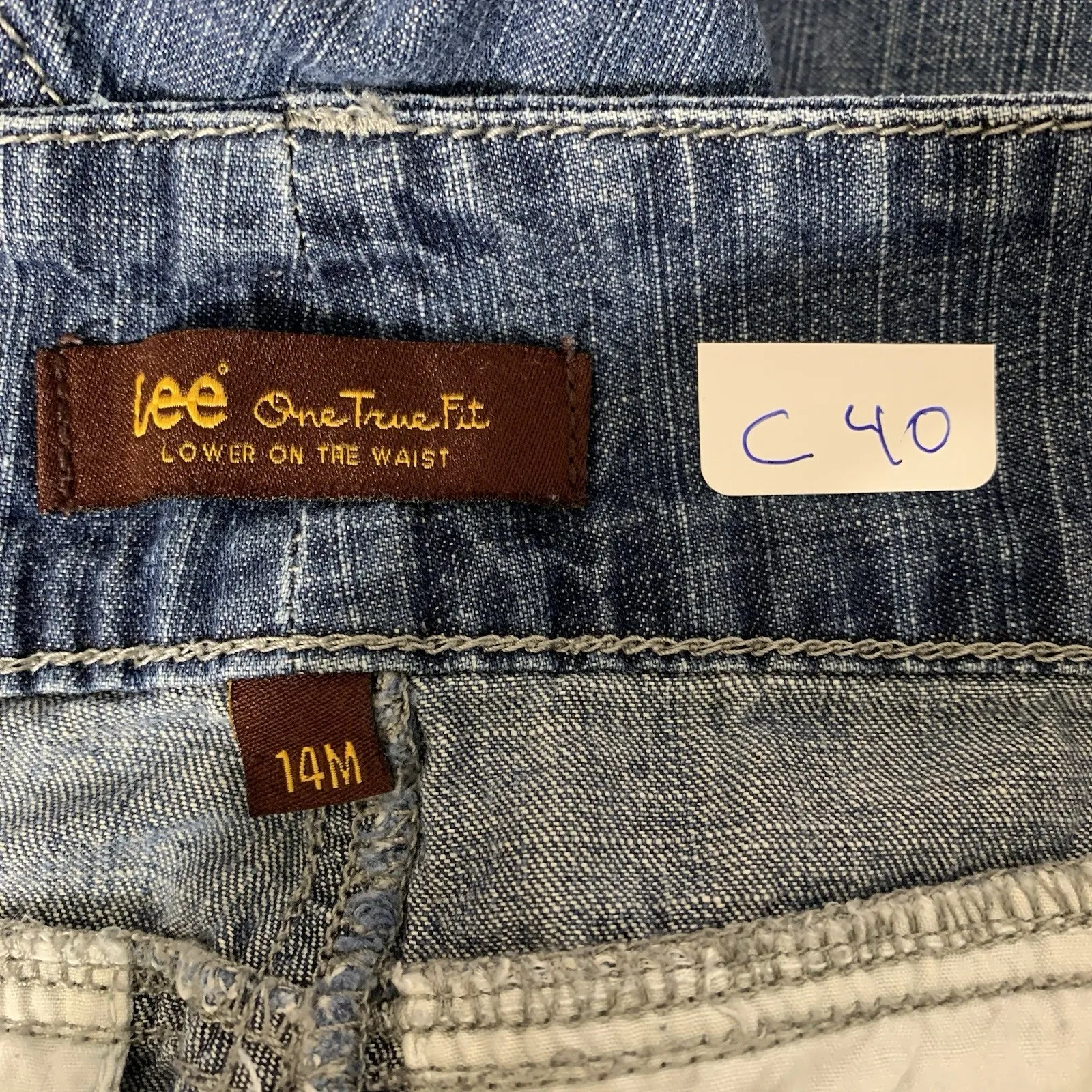 Lee Jean Shorts Women's Size 14 M One True Fit Denim Blue - Image 5