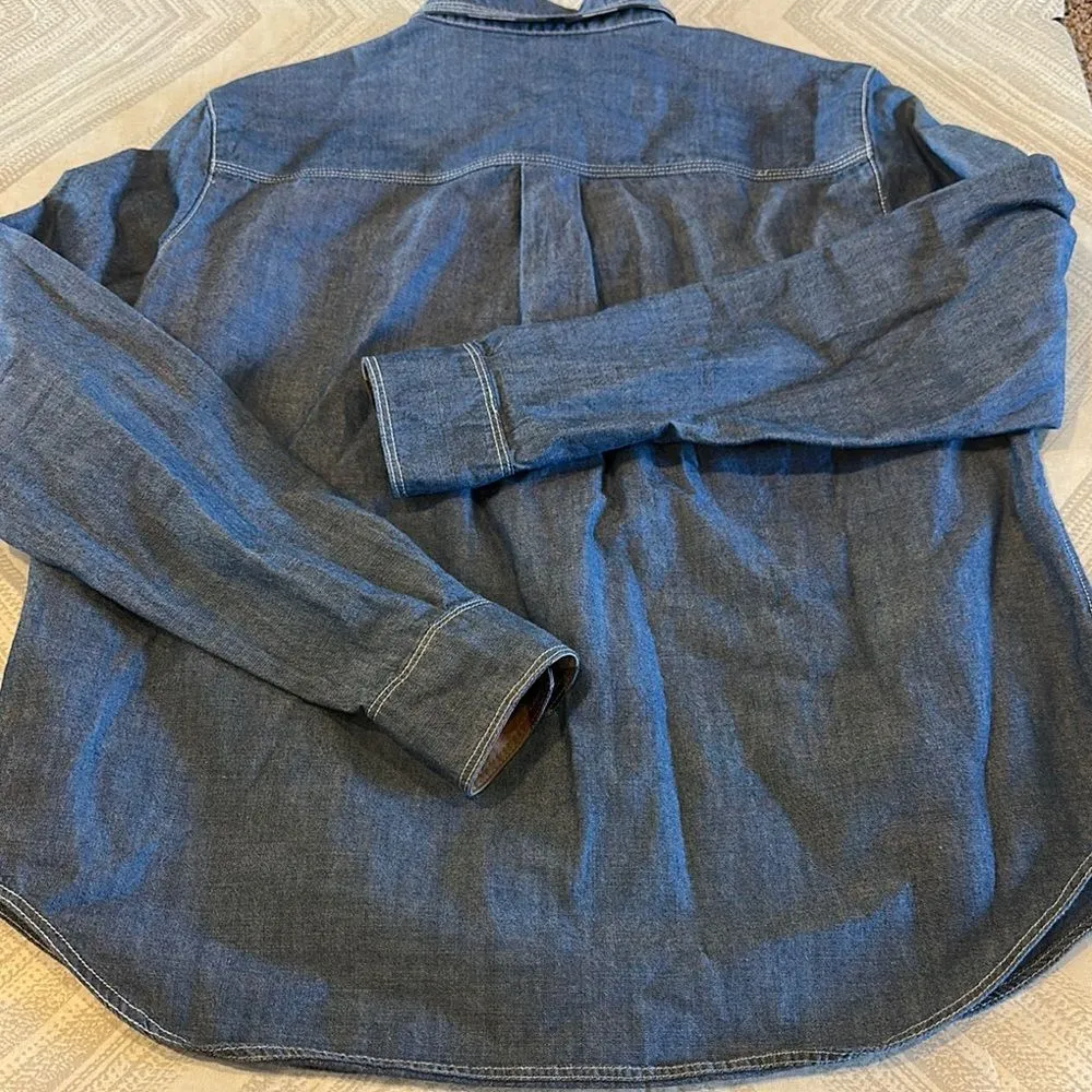 BURBERRY BRIT Women's Denim Button Down Shirt Size S - Image 6