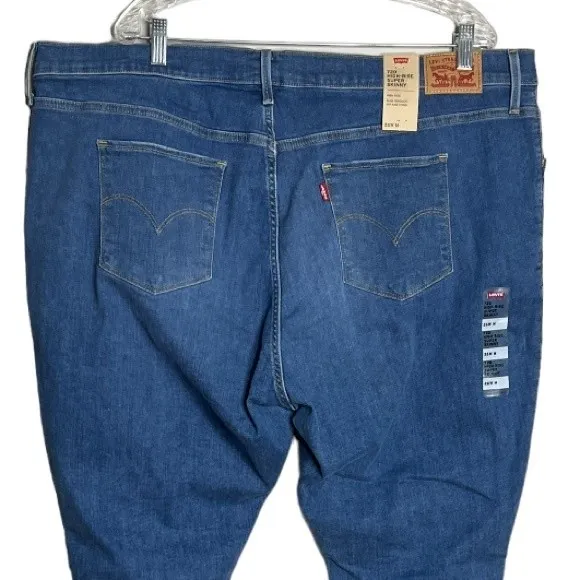 Levi’s‎ 720 High Rise Super Skinny Jeans Blue Medium Wash Distress Destroy - Image 4