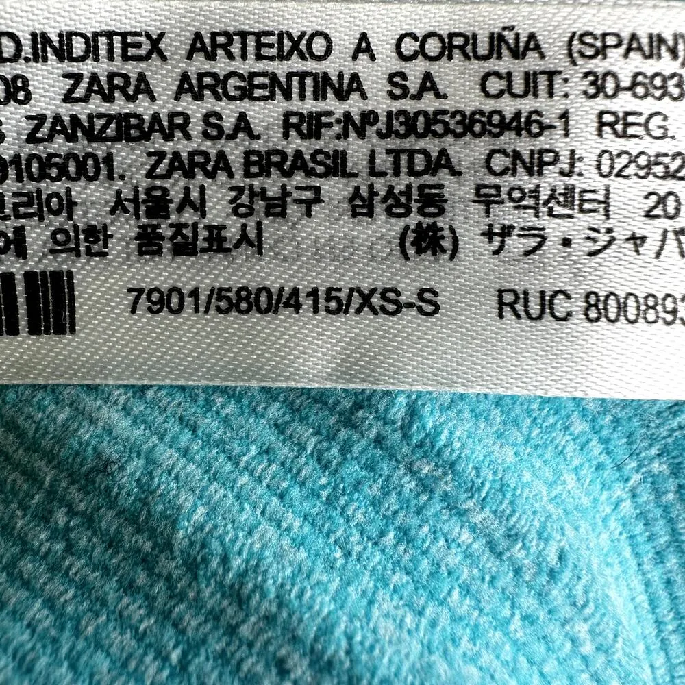 ZARA Seamless Asymmetric Dress One Shoulder Bodycon Ribbed Knit Neon Blue XS-S - Image 4