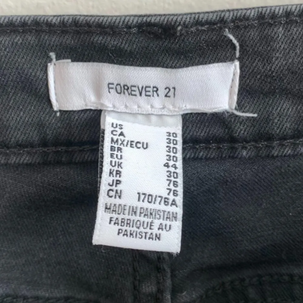 Forever 21 Black Raw Hem Straight Leg Jeans - Image 3