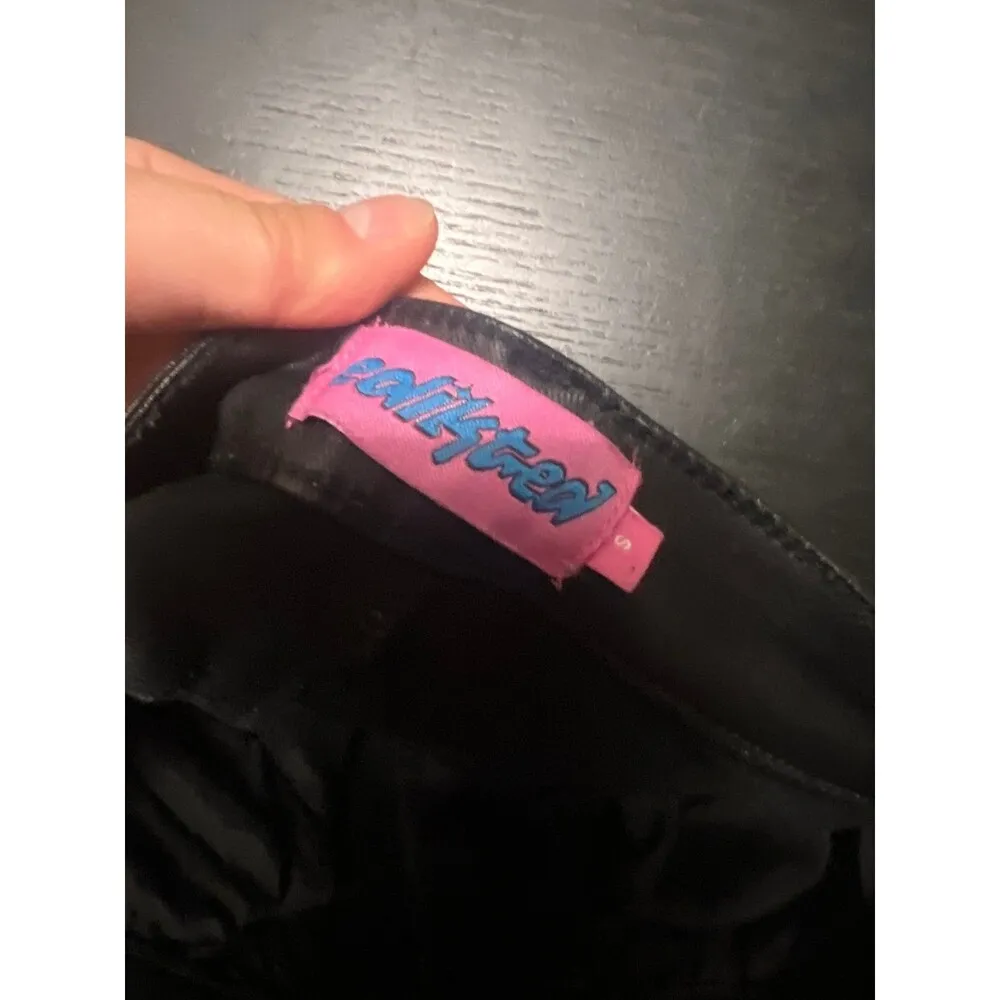 Edikted leather flare bottom pants - Image 2