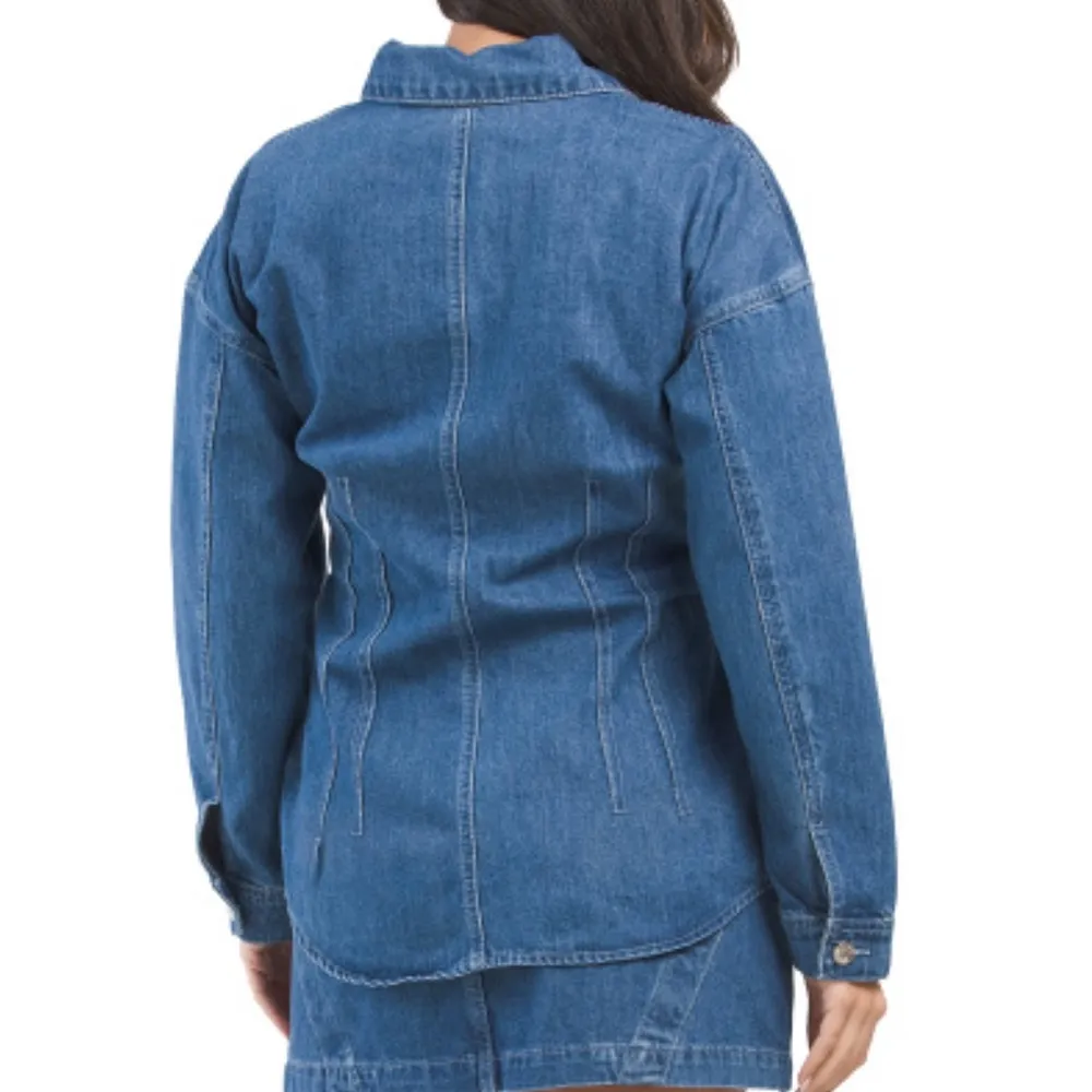 Torn by Ronny Kobo Stylish Denim button up blouse NEW - Image 4