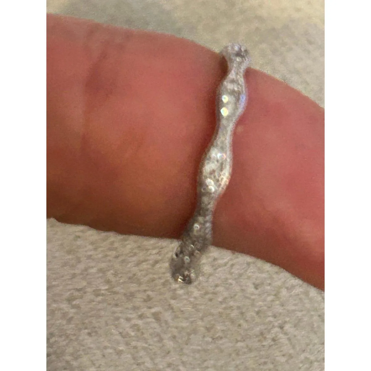 925 sterling silver ring band 6.75 missing stone lot b33 - Image 2