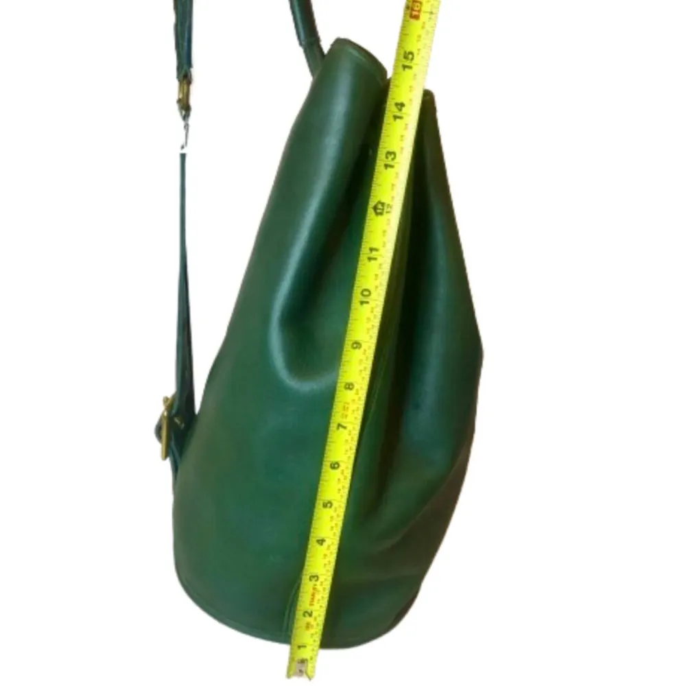 COACH Bottle Green Leather Sling Bag Vintage Backpack 9929 Mint Condition RARE - Image 10