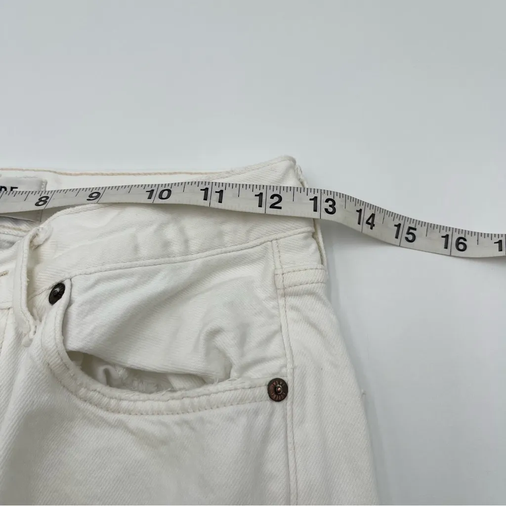 Agolde Jeans 90S Mid Rise Loose Fit White Cotton Knee Holes Size 24 *READ* - Image 12